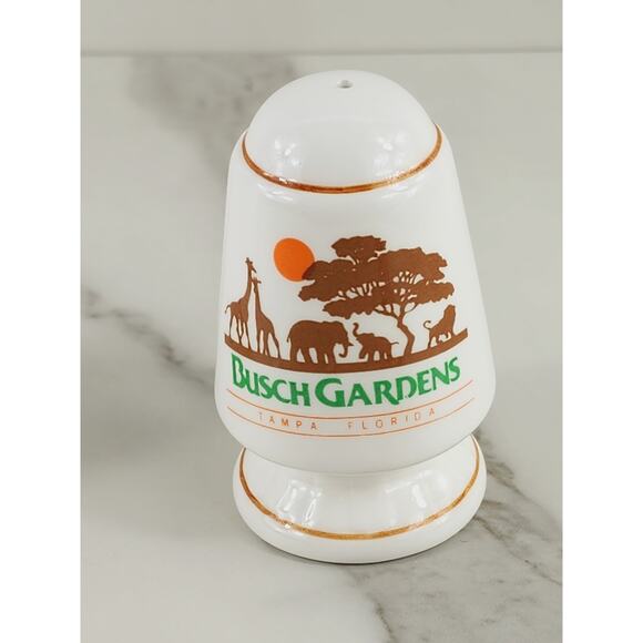 Busch Gardens Salt & Pepper Shakers Tampa Florida 3 1/4" Porcelain Souvenir 80's - Picture 3 of 12